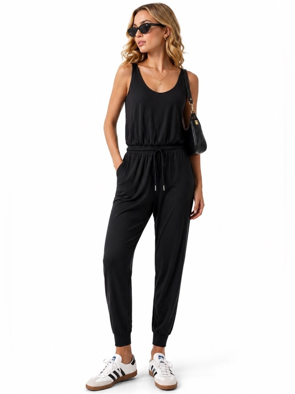 Athleta Balance Jumpsuit XS NWT Black Soft Modal Travel One-Piece